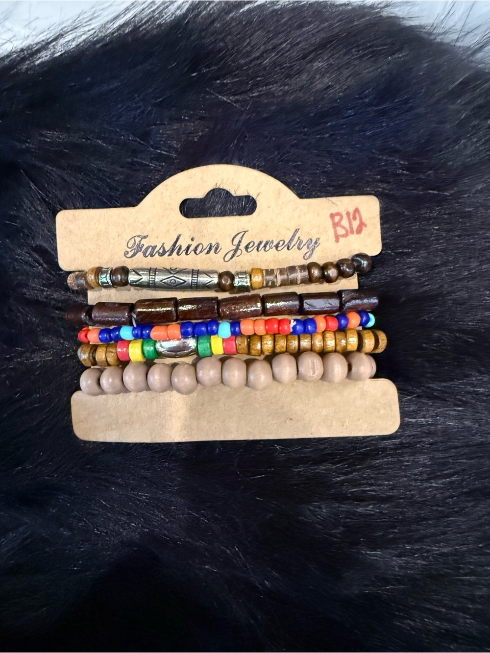 Fashion Jewelry Multicolor and Brown Layered Beaded Bracelet Set